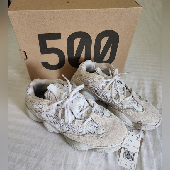 adidas gazelle silver green womens Yeezy 500 “Bone White” main image 1